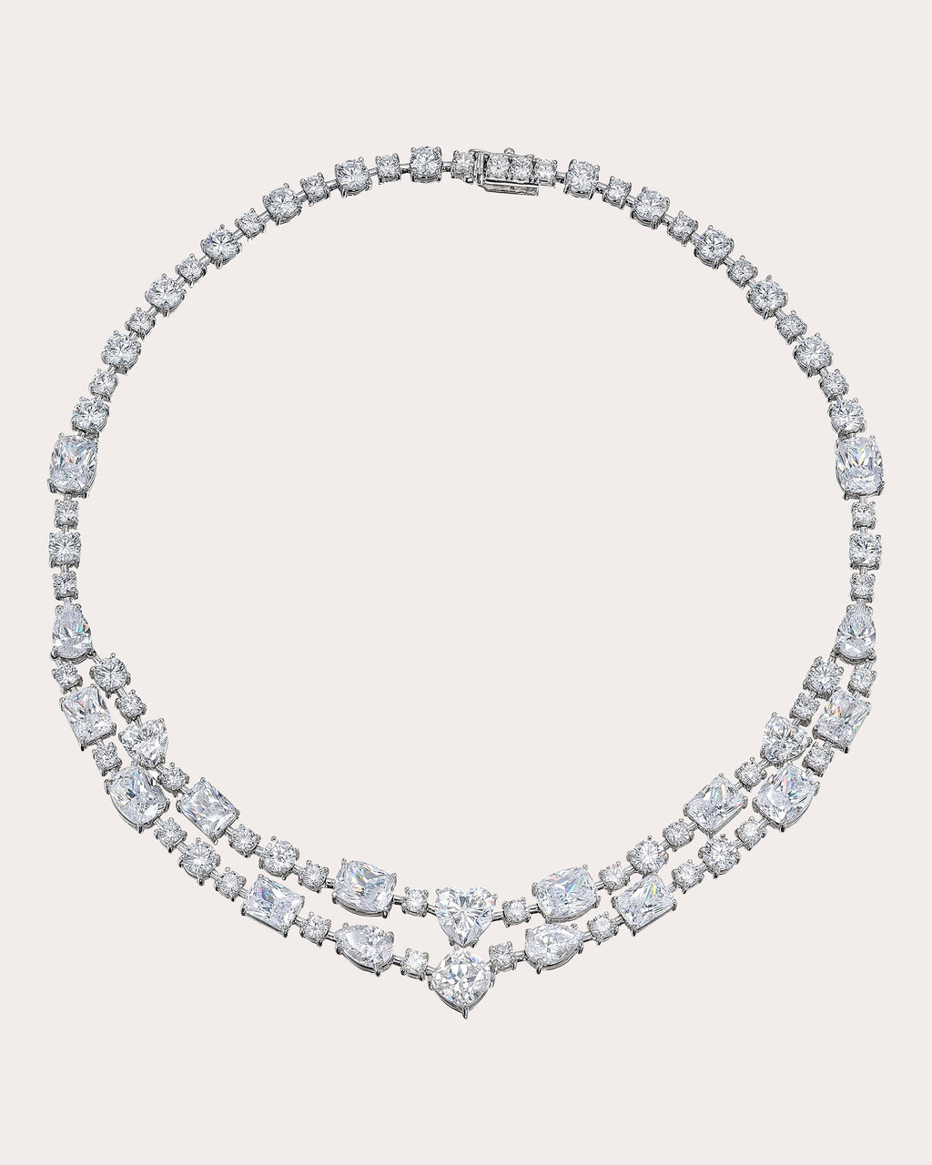 Love Heart 18K Gold and Rhodium Vermeil Lab-Grown Diamond Necklace