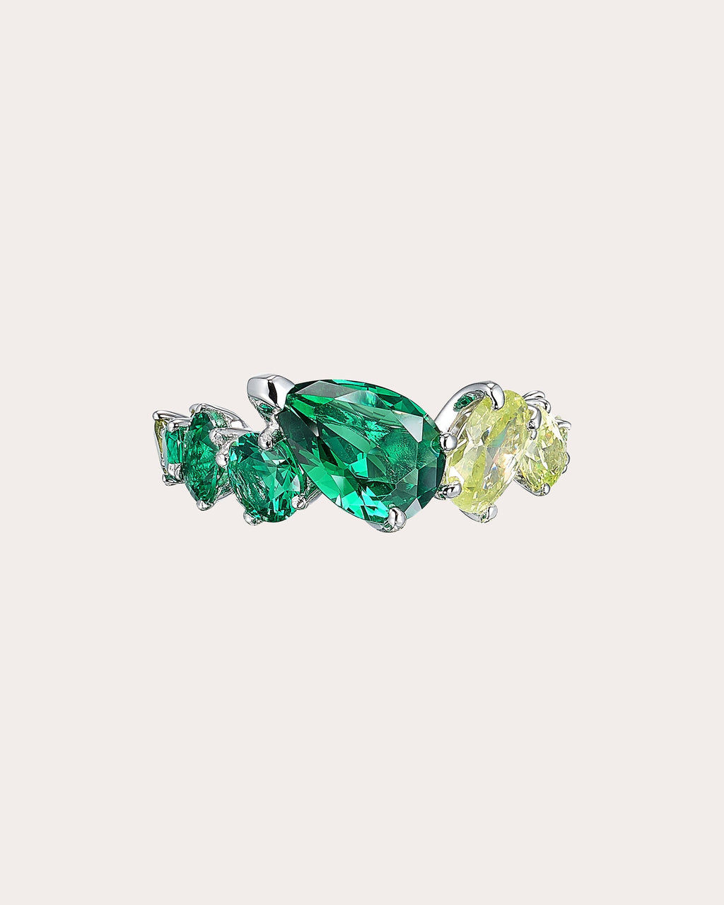 Emerald Ombré Nova Starburst Ring
