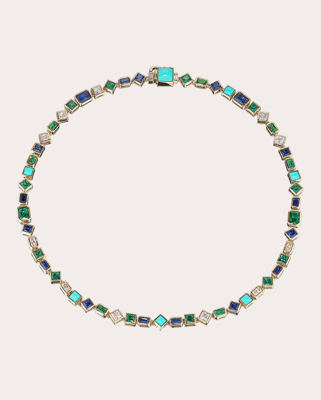 Emerald Turquoise Deco Necklace
