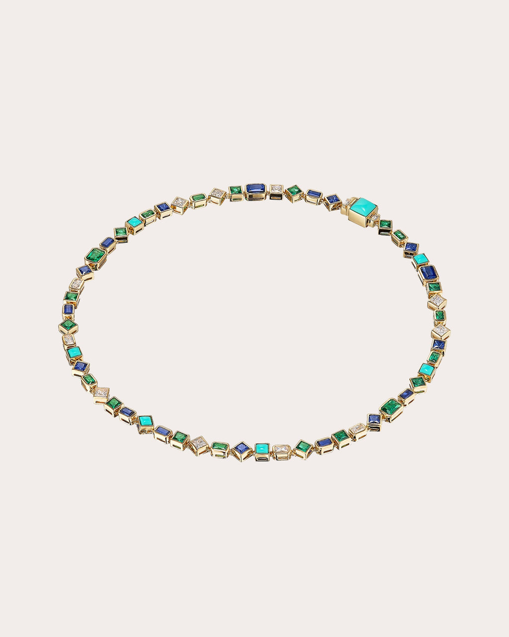 Emerald Turquoise Deco Necklace