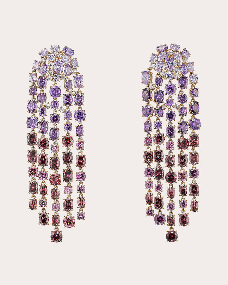 Cascade 18K Gold Vermeil Lab-Grown Multi-Stone Ombré Earrings