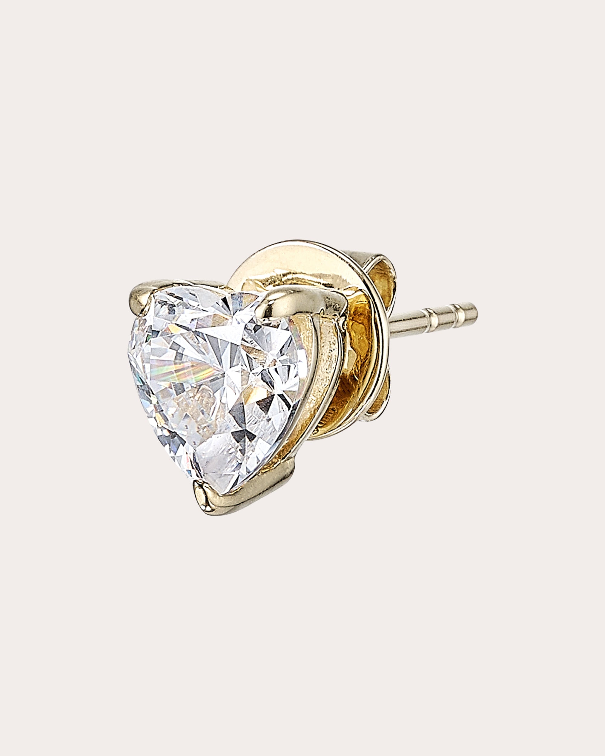 Mini Diamond Heart Stud Earrings