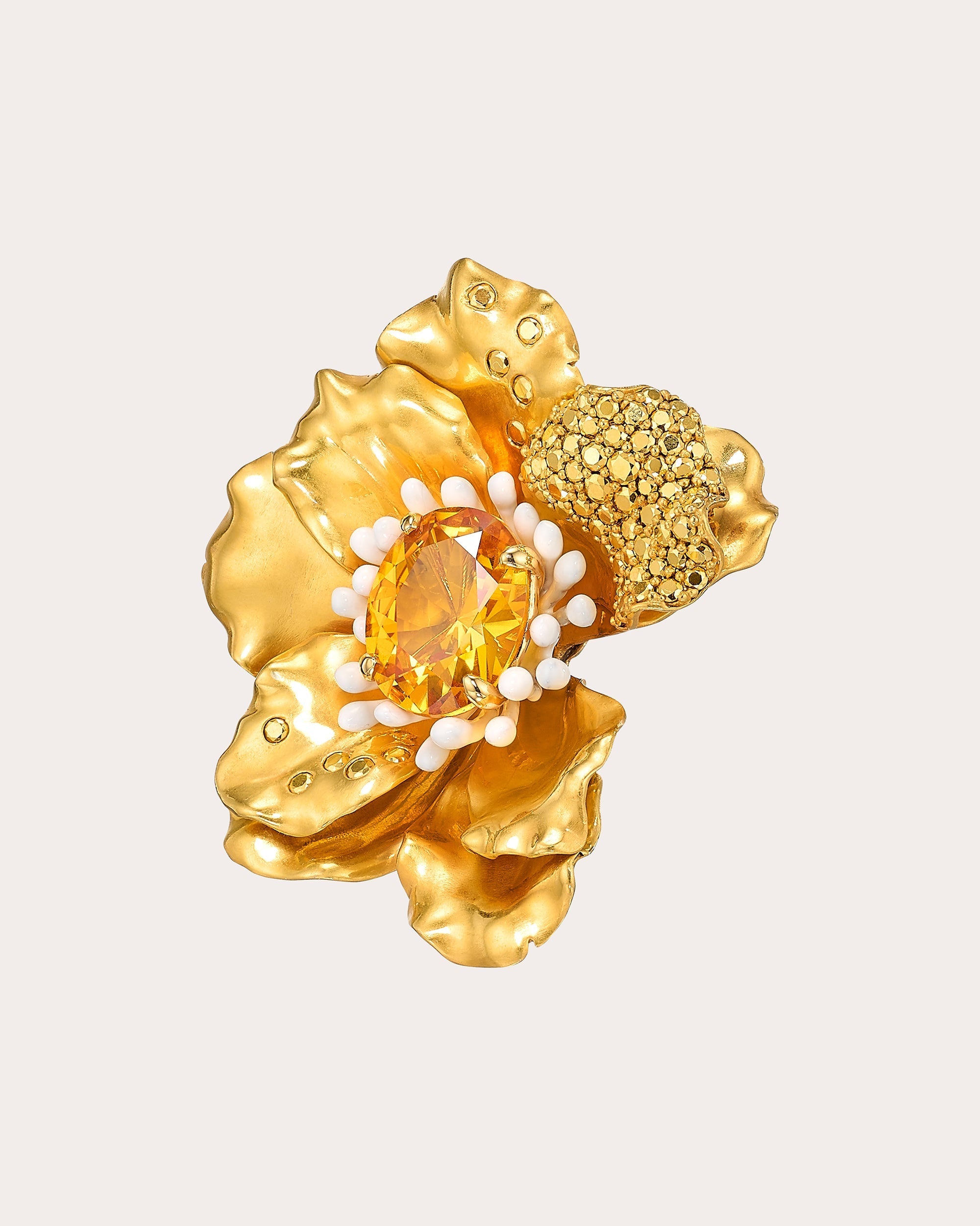 Roi de Soleil 24K Gold-Coated Aluminum Enamel and Lab-Grown Sapphire Earrings