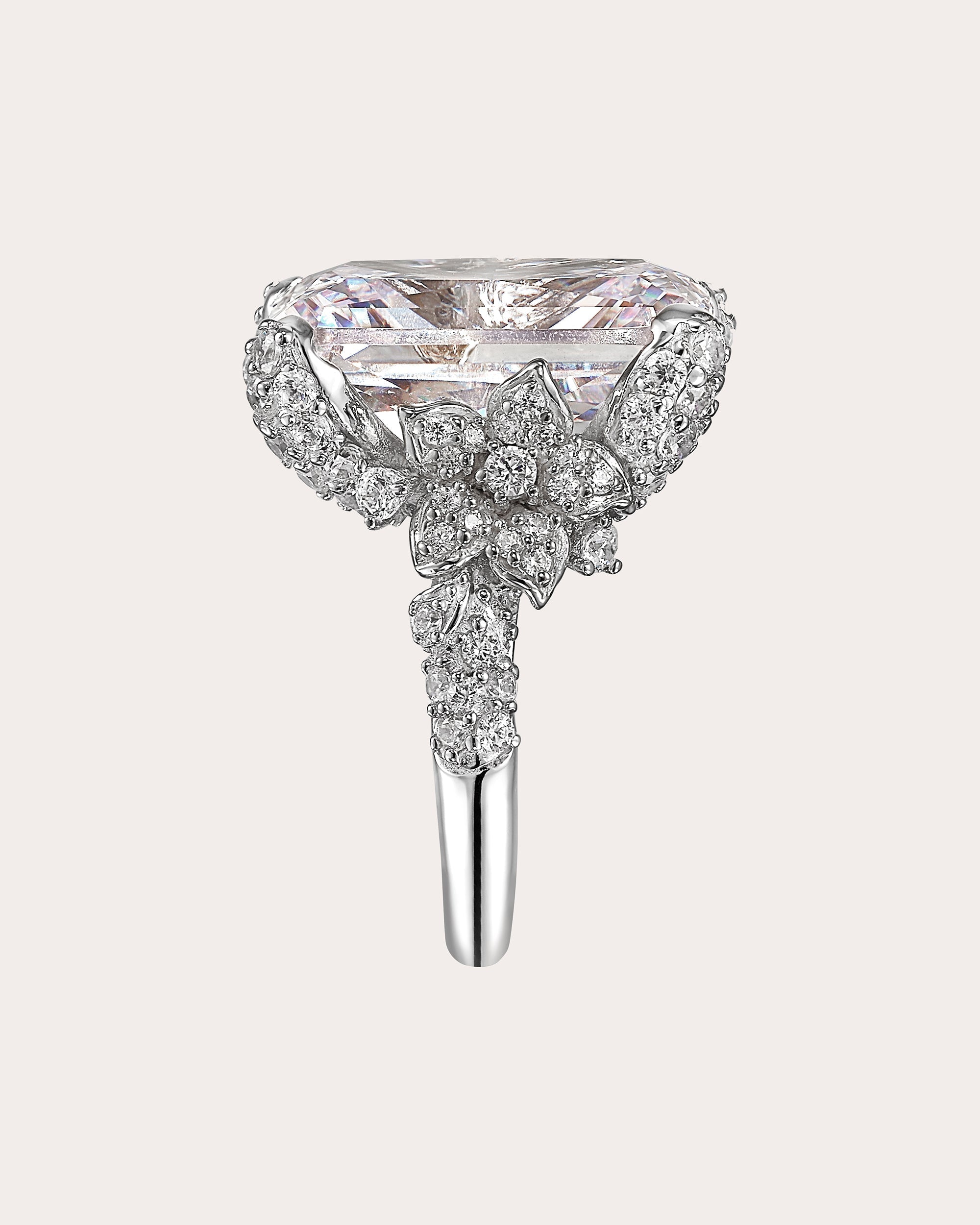 Snowflower 18K Gold and Rhodium Vermeil Lab-Grown Diamond Ring
