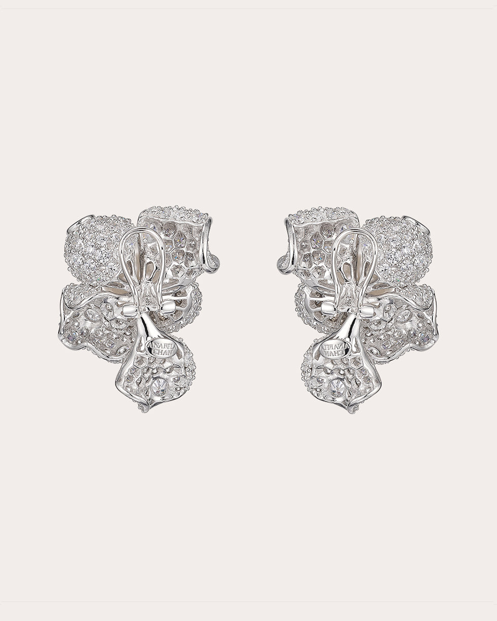 Blossom 18K Gold and Rhodium Vermeil Pearl and Lab-Grown Diamond Earrings