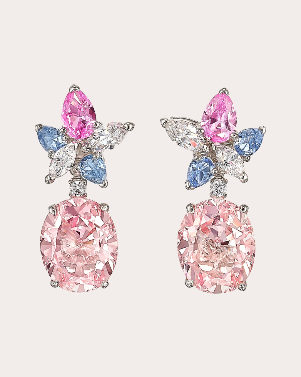 Lily 18K Gold and Rhodium Vermeil Lab-Grown Multi-Stone Earrings