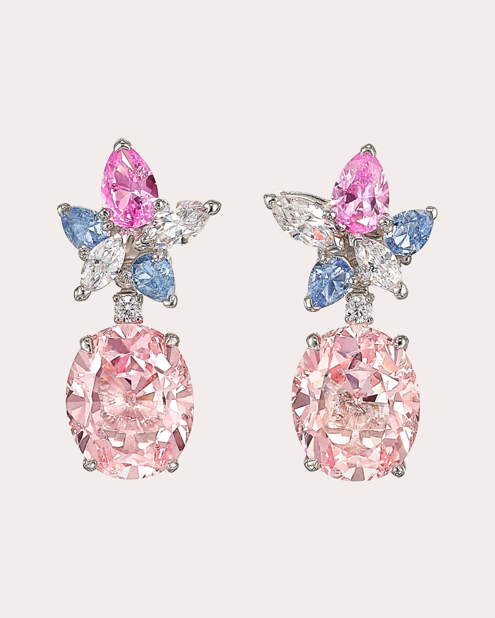 Lily 18K Gold and Rhodium Vermeil Lab-Grown Multi-Stone Earrings