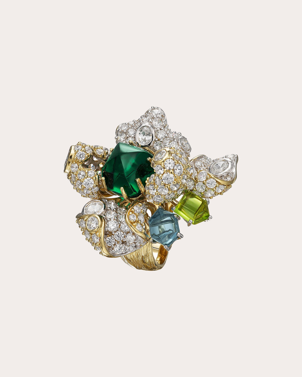 Emerald Blossom Ring
