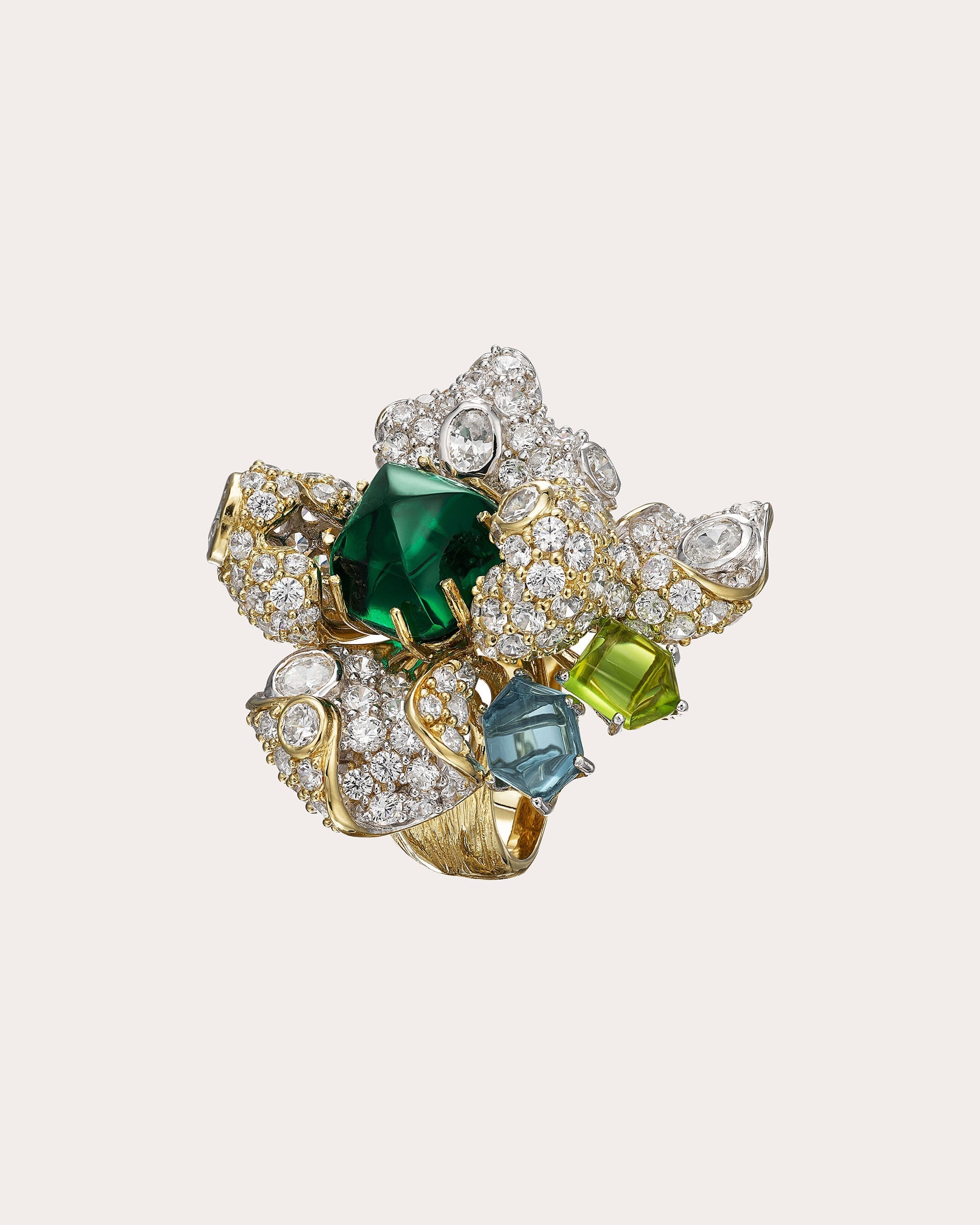 Emerald Blossom Ring