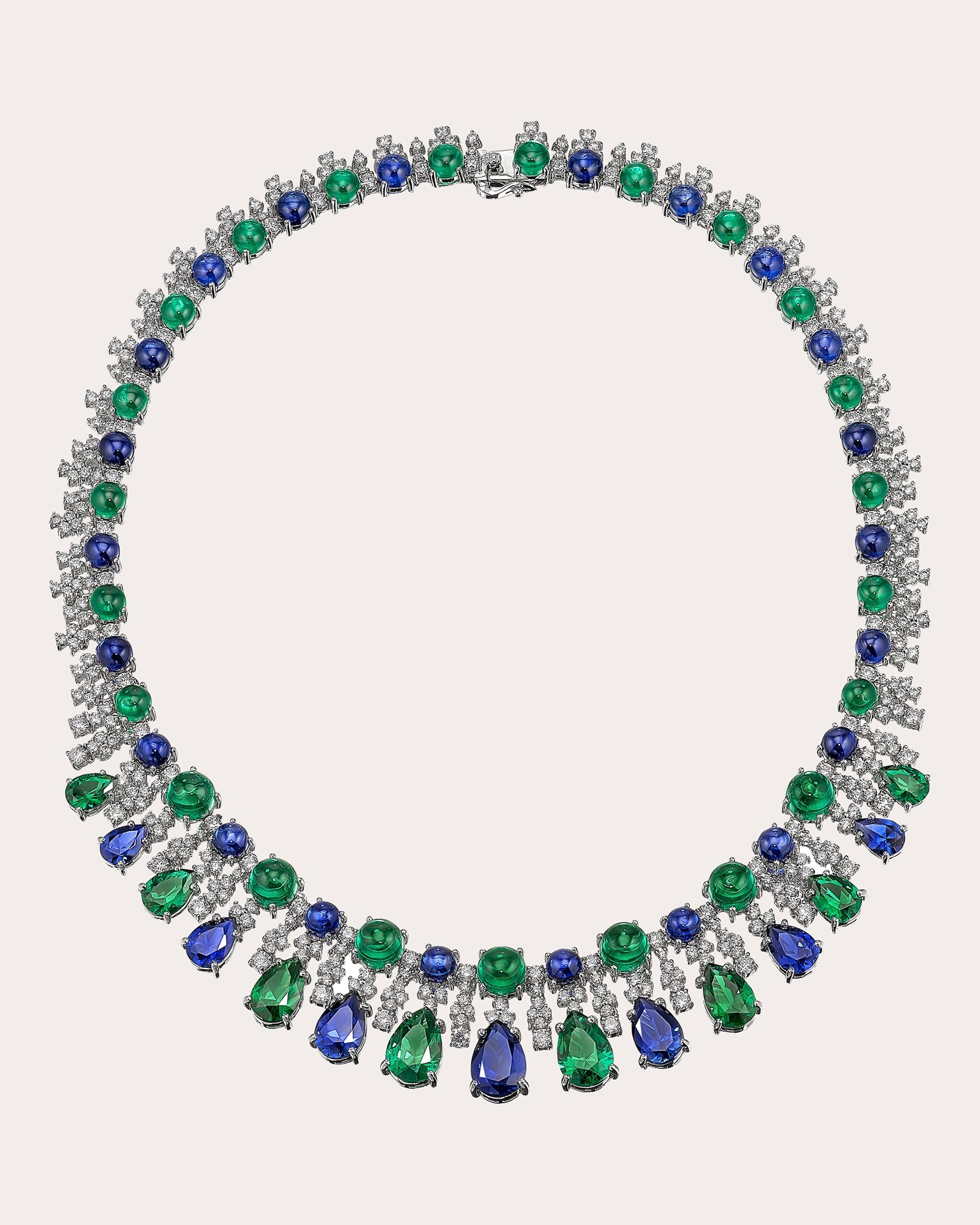 Emerald Sapphire Tutti Frutti Necklace