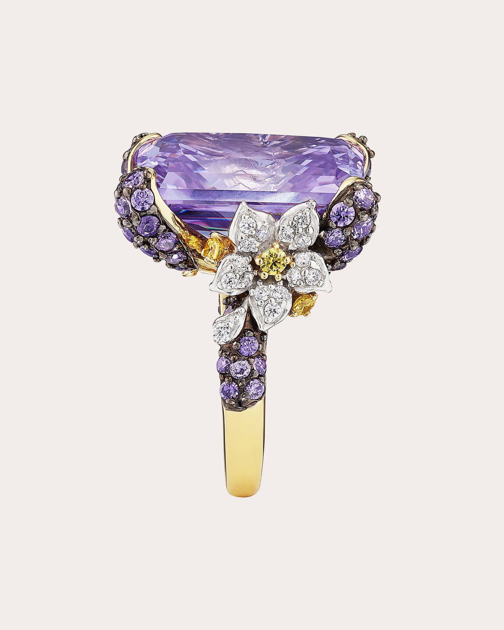 Cinderella 18K Gold and Rhodium Vermeil Lab-Grown Multi-Stone Ring