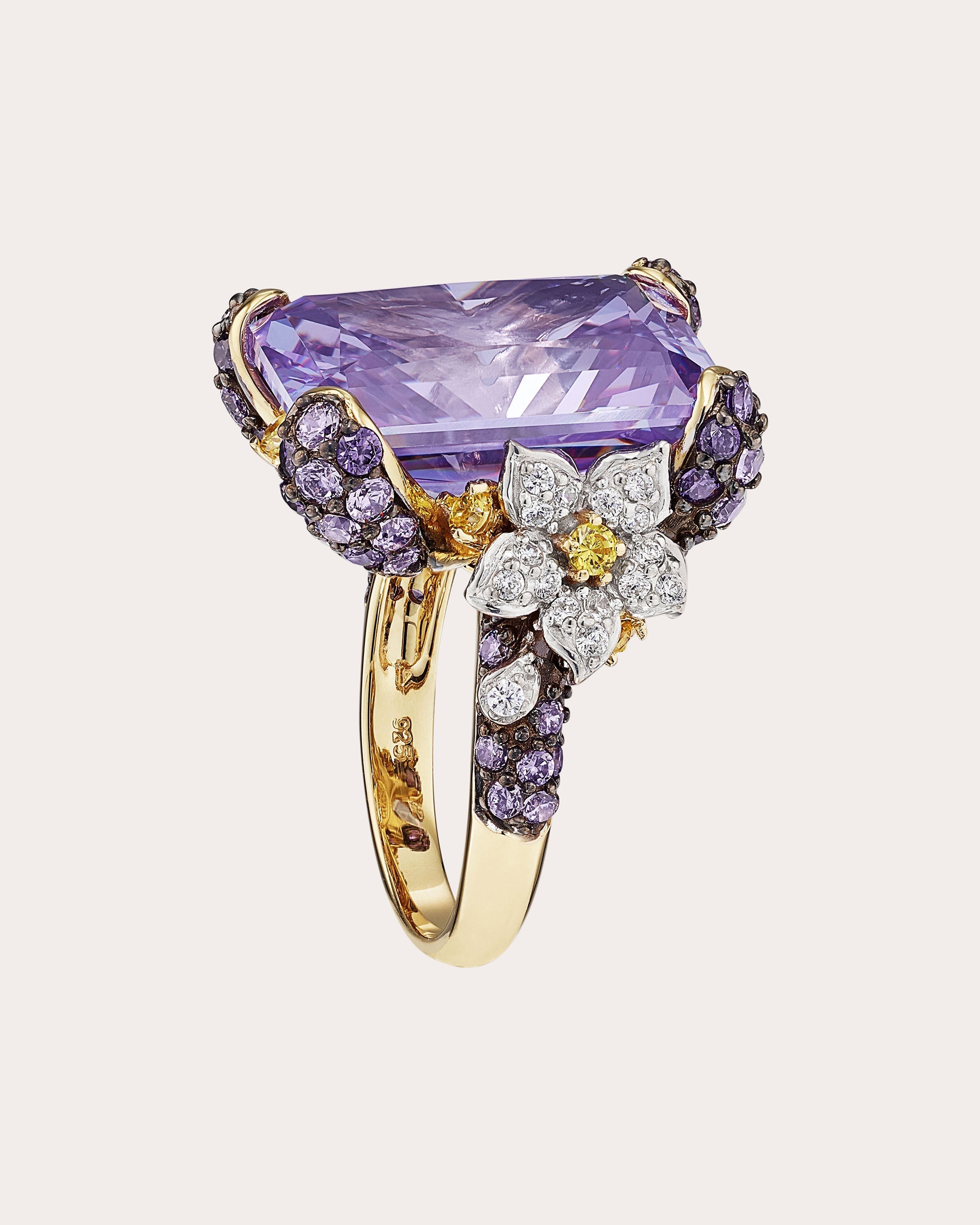 Cinderella 18K Gold and Rhodium Vermeil Lab-Grown Multi-Stone Ring