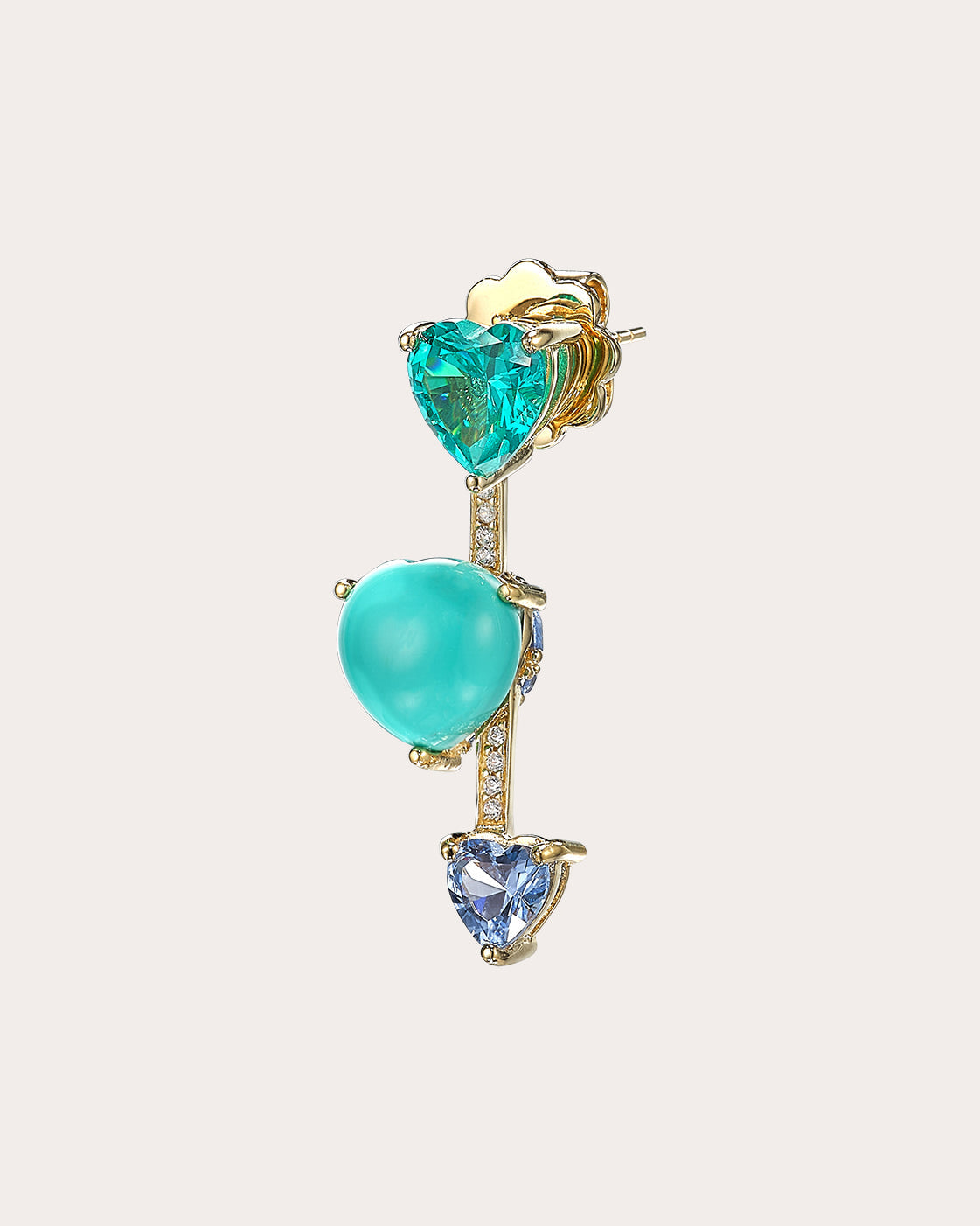 Turquoise Heart Pendulum Earrings