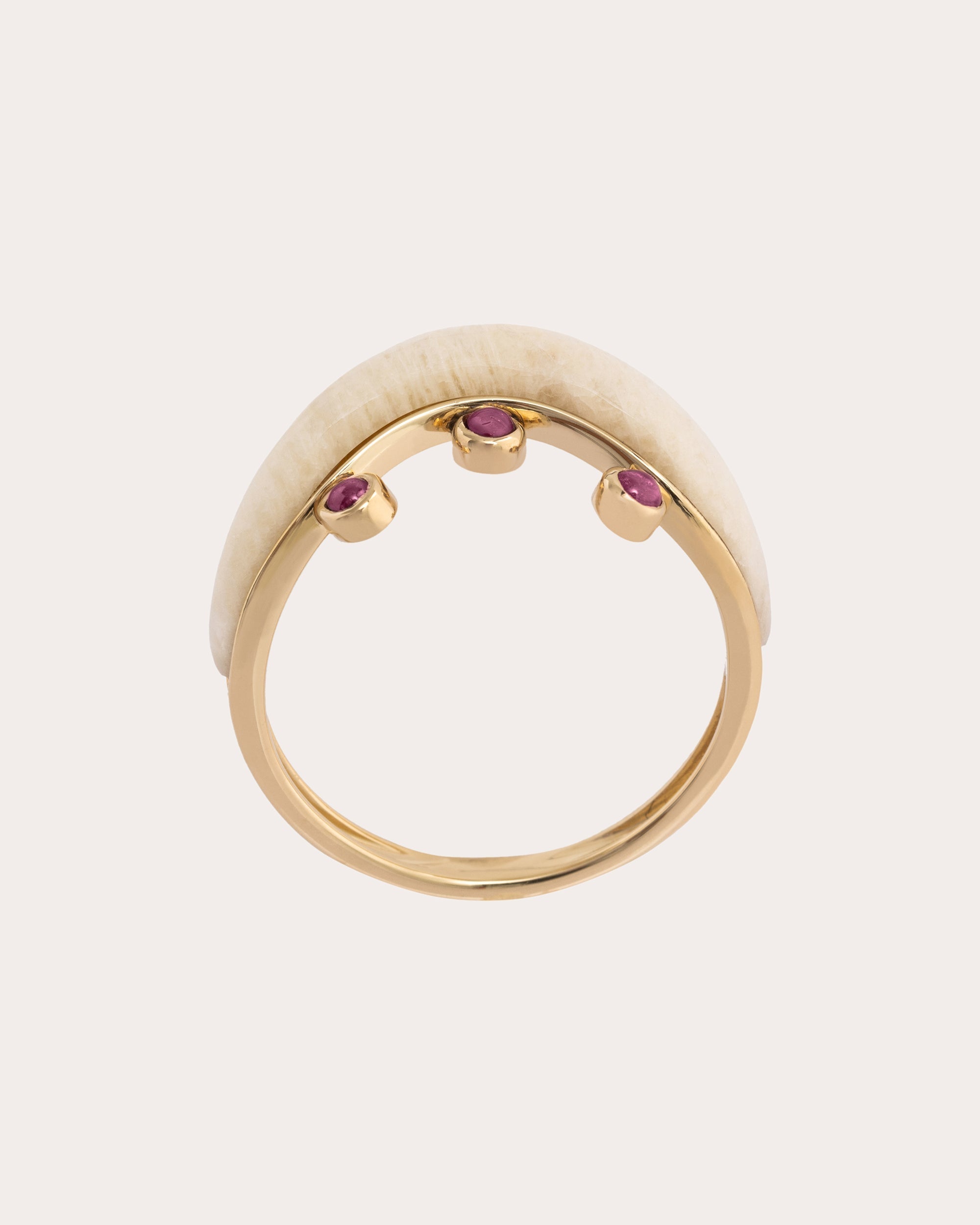 Vanilla 18K Gold Amazonite and Tourmaline Ring