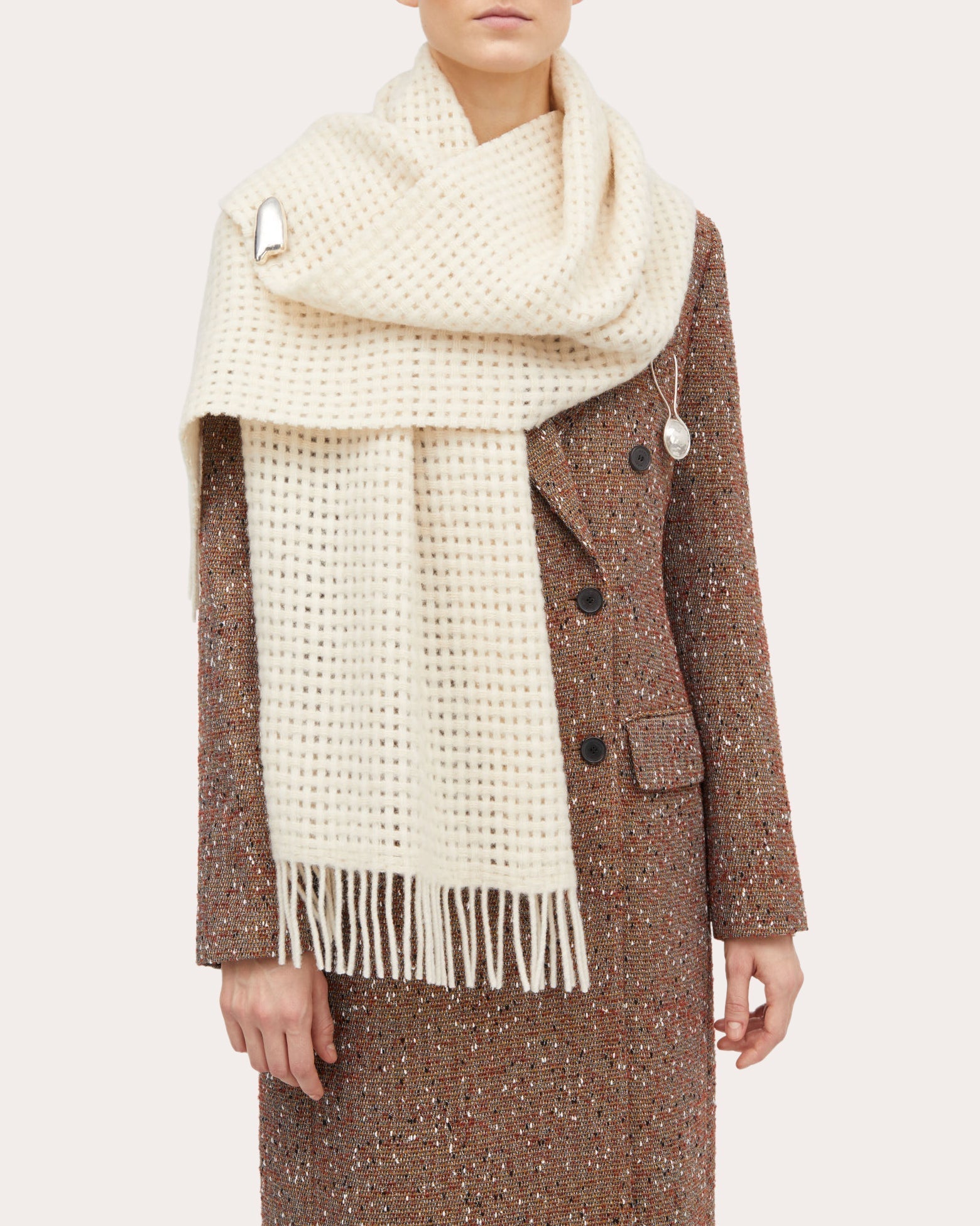 Ann Atelier Fringed Alpaca-Blend Scarf