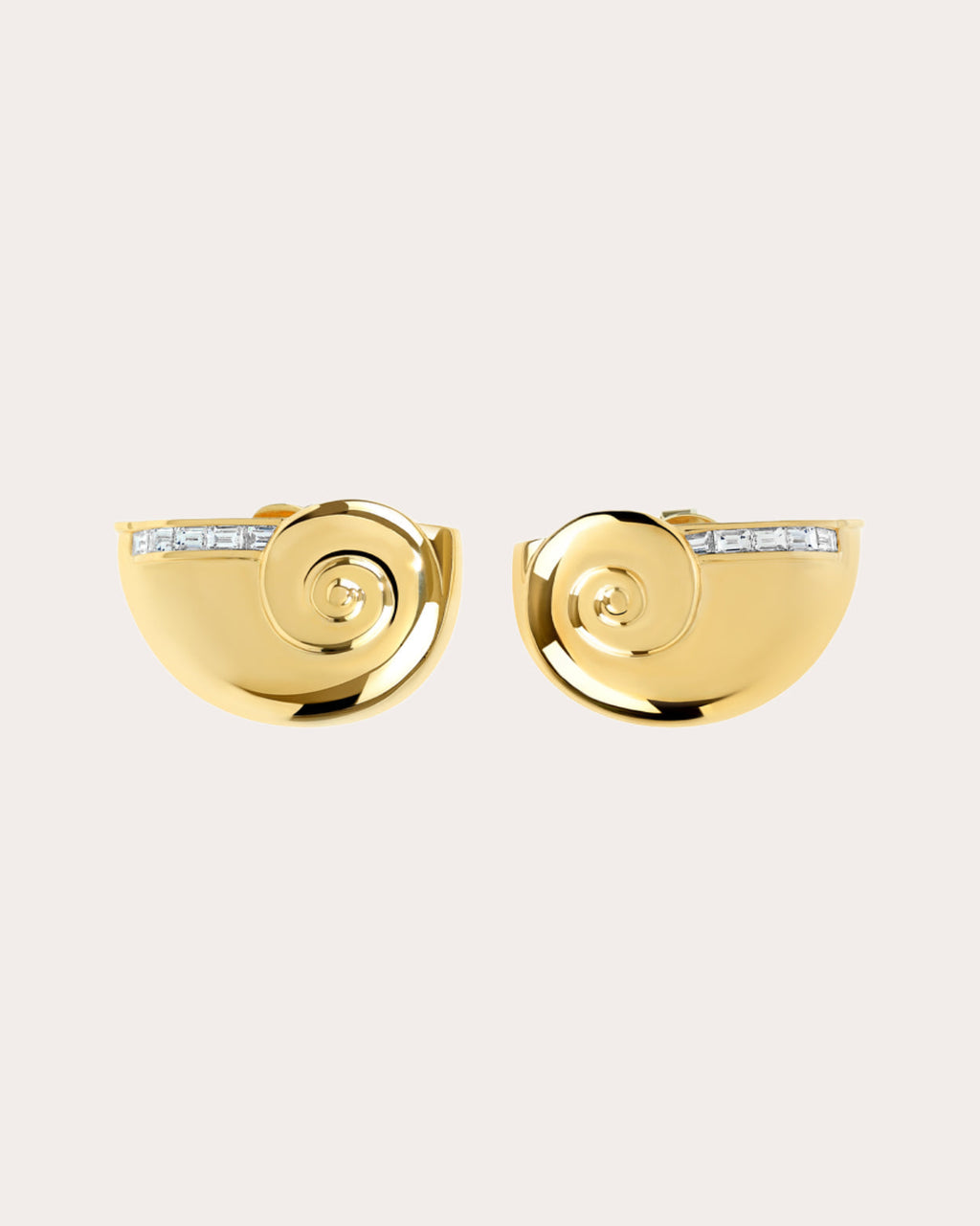 Arcadia 18K Gold Diamond Shell Earrings