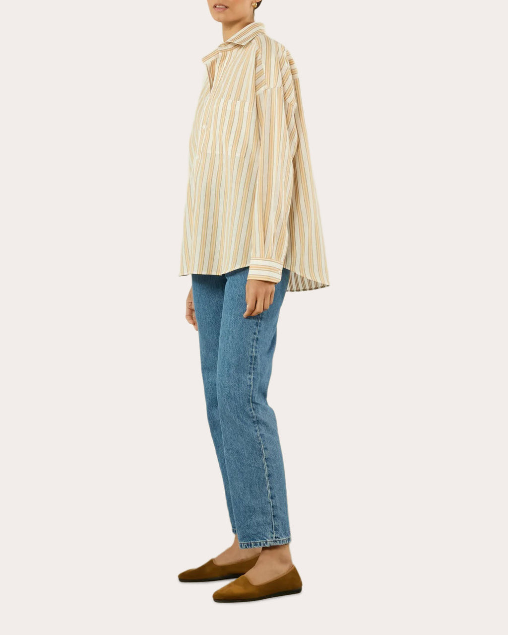 The Weekend Striped Linen-Blend Button-Up Shirt