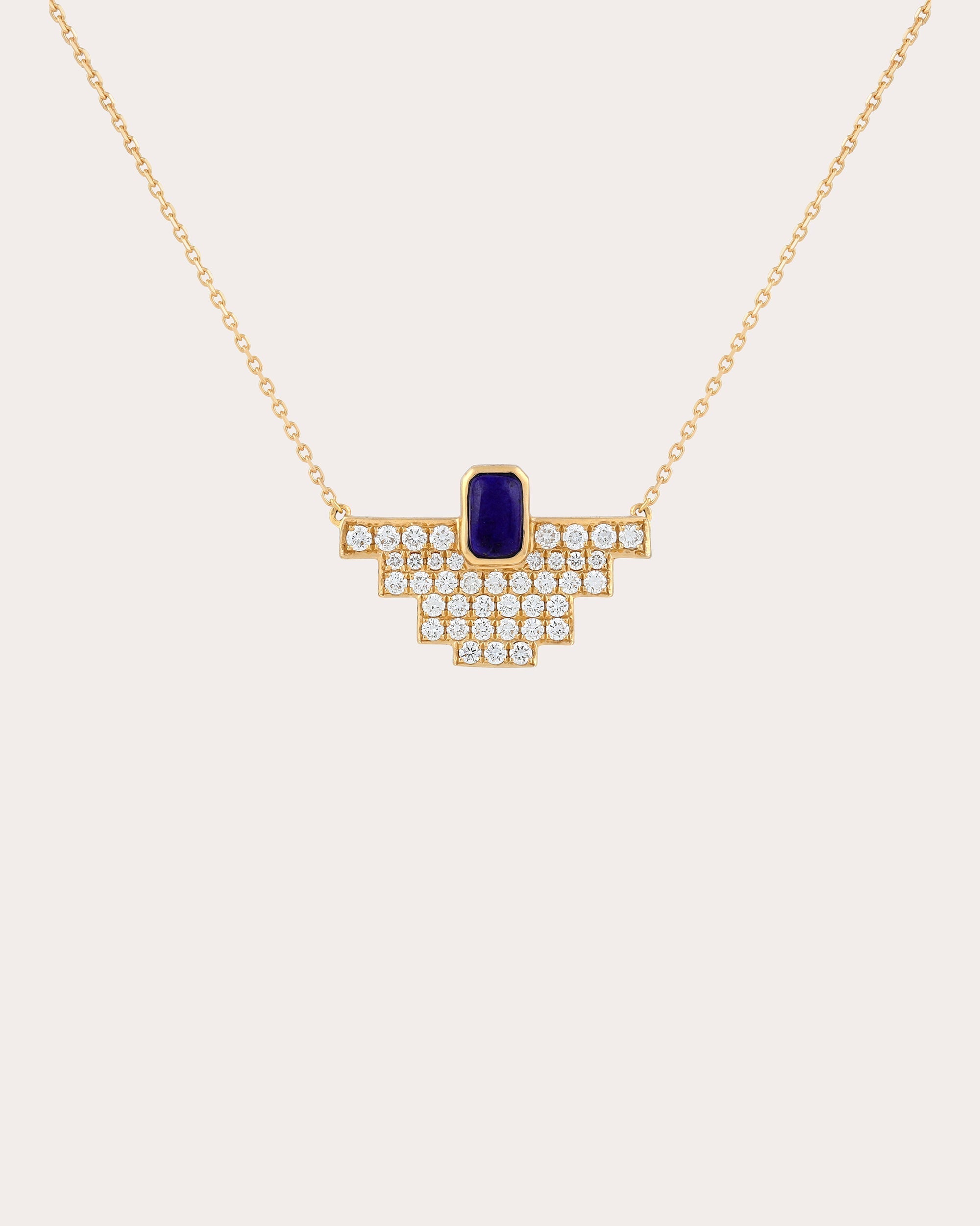 Azteca 18K Gold Lapis Lazuli and Diamond Pendant Necklace