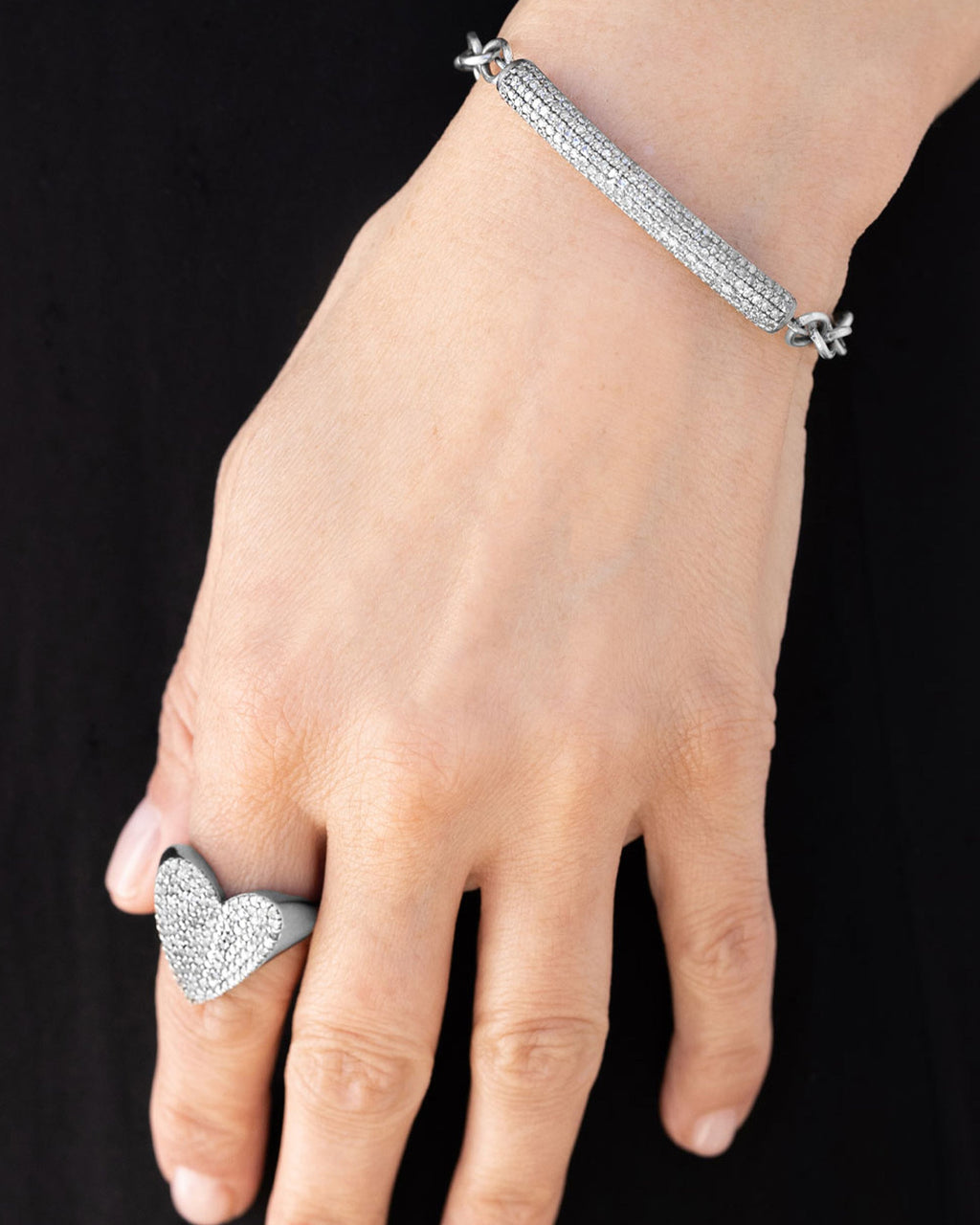 Sterling Silver Diamond Pavé Bracelet