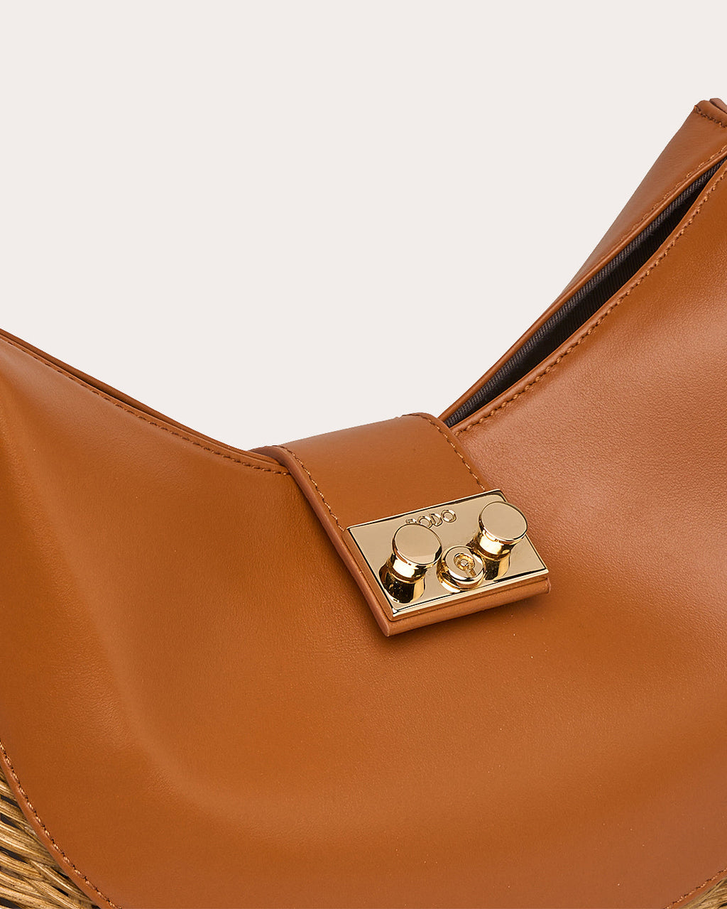 Laurelle Willow Leather Trimmed Wicker Shoulder Bag