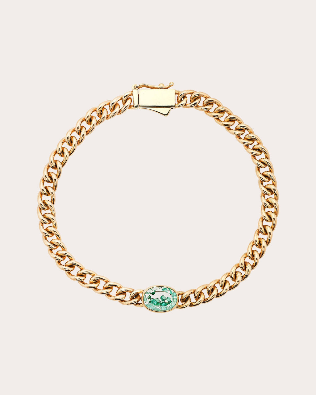 Unidinho 18K Gold Emerald Shaker Link Bracelet