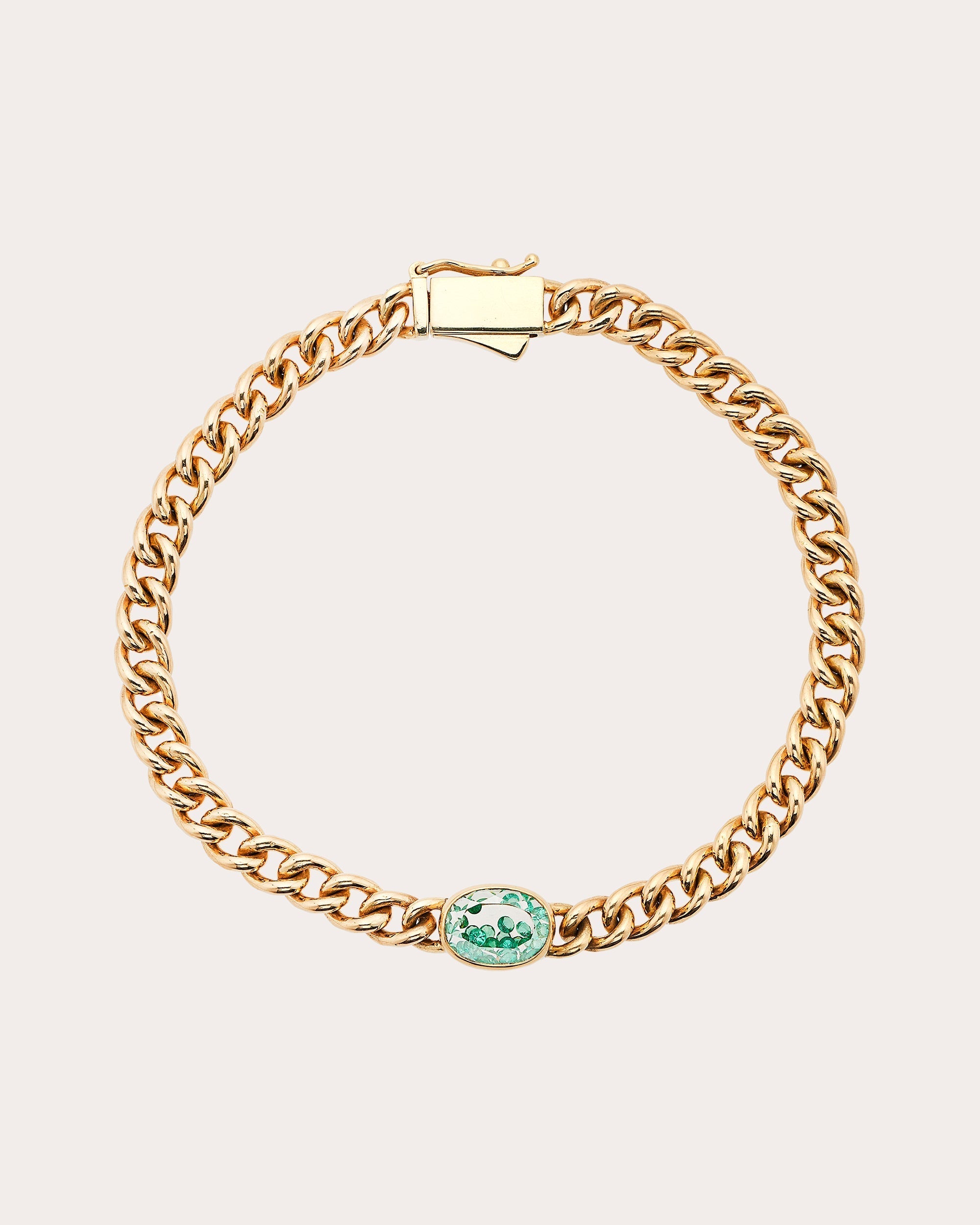 Unidinho 18K Gold Emerald Shaker Link Bracelet