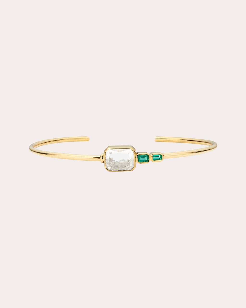 Bala 18K Gold Emerald and Diamond Shaker Cuff