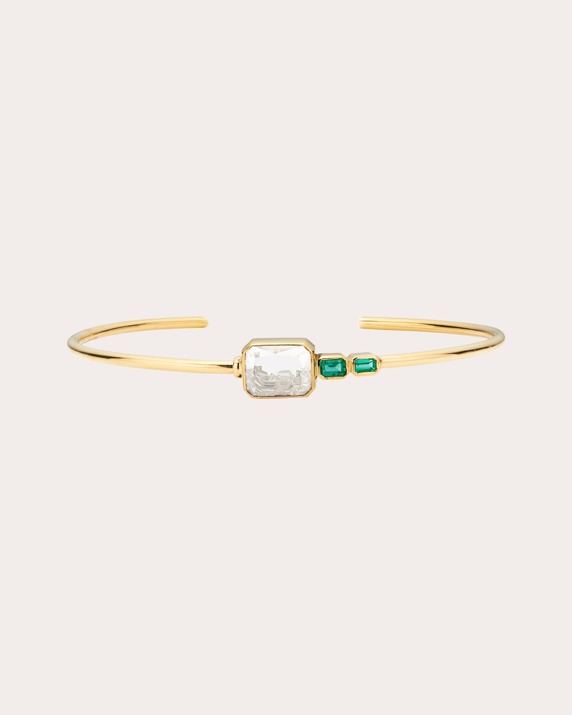 Bala 18K Gold Emerald and Diamond Shaker Cuff