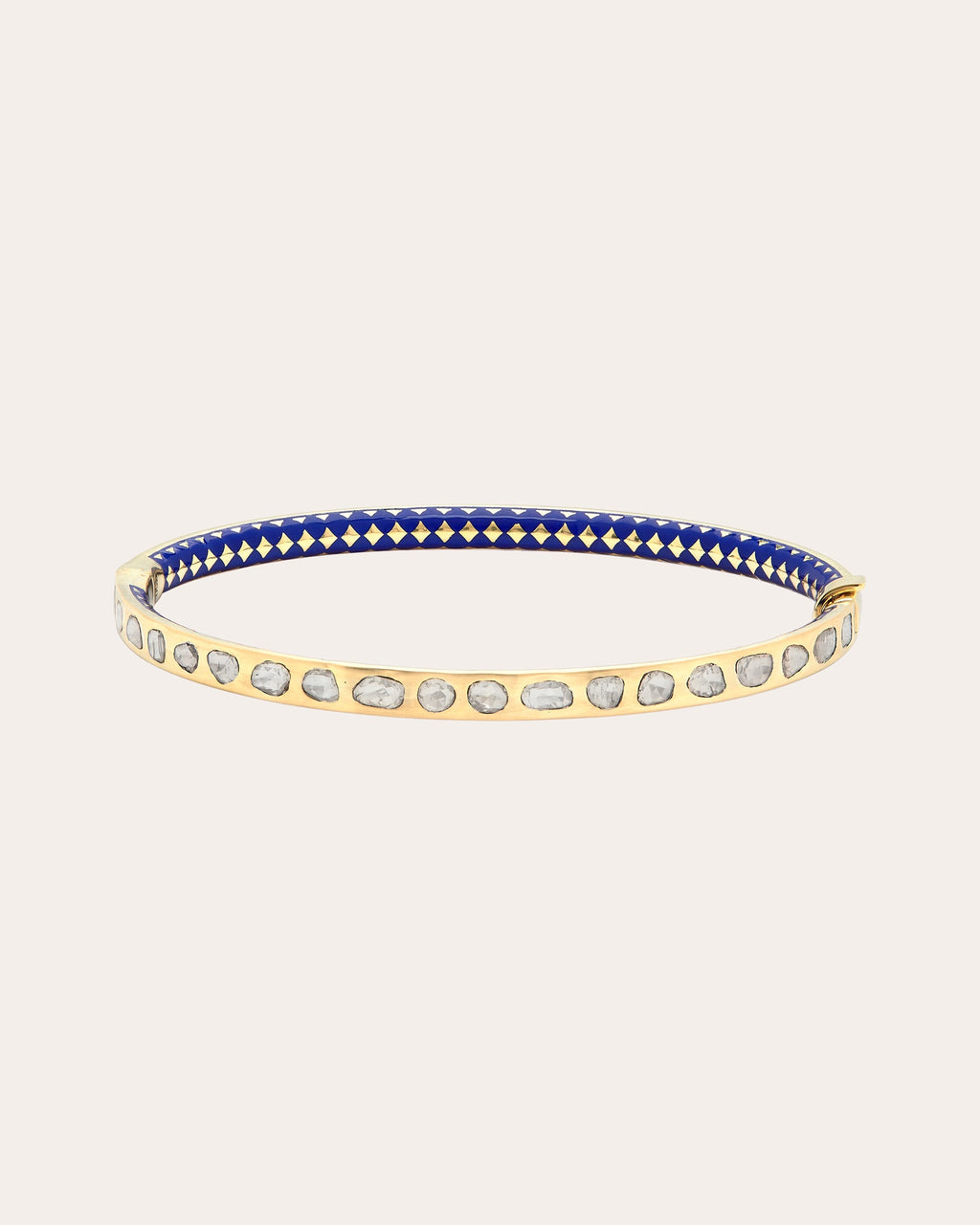 Kundan Diamond & 18k Gold Enamel Bangle