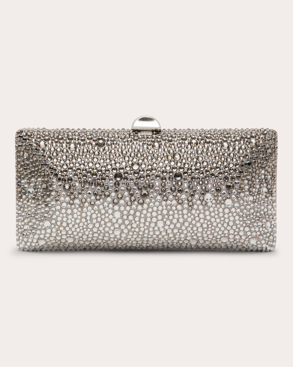 Tube Plus Crystal Embellished Satin Clutch