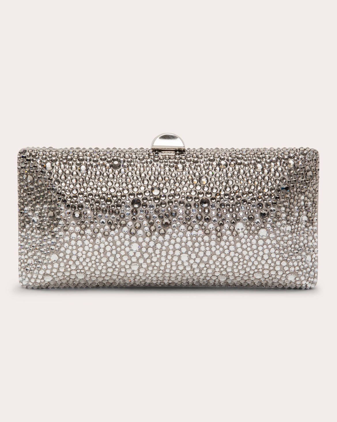 Tube Plus Crystal Embellished Satin Clutch