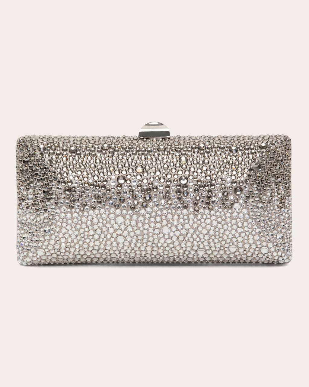 Tube Plus Crystal Embellished Satin Clutch