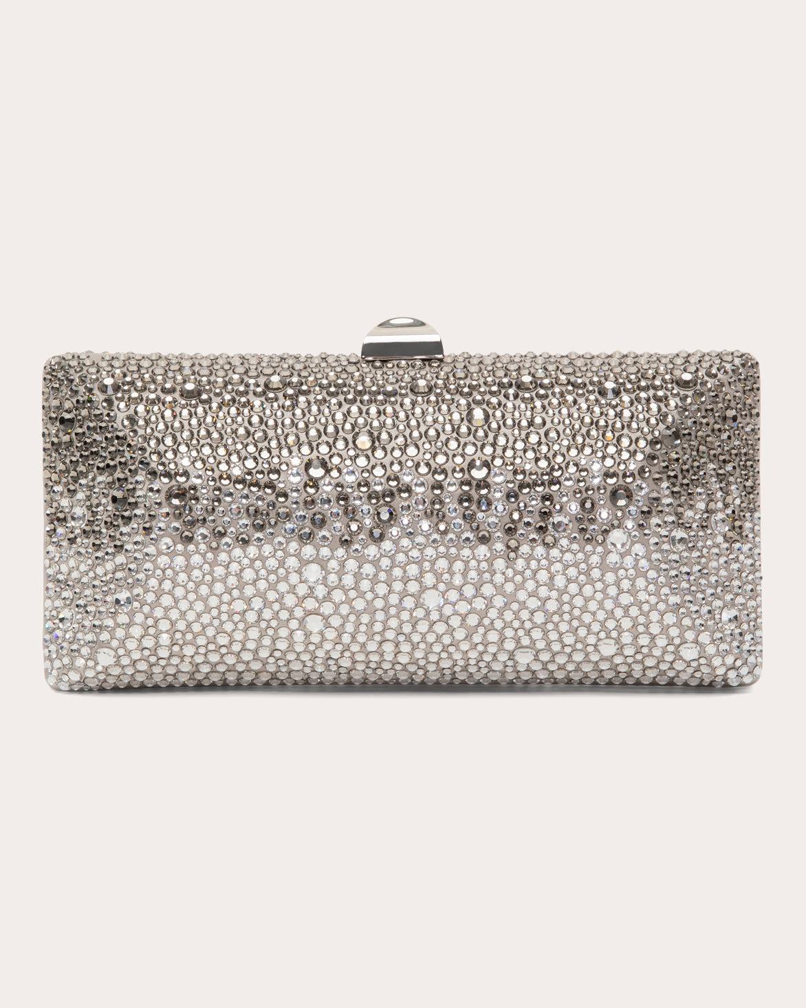Tube Plus Crystal Embellished Satin Clutch
