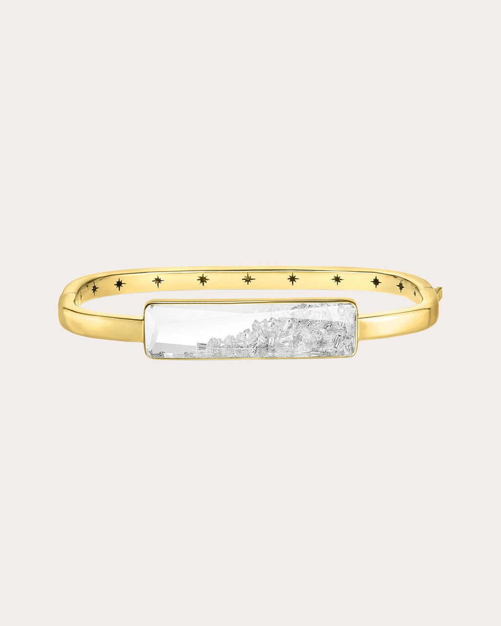 Core 18K Gold Crystal and Diamond Shaker Bangle