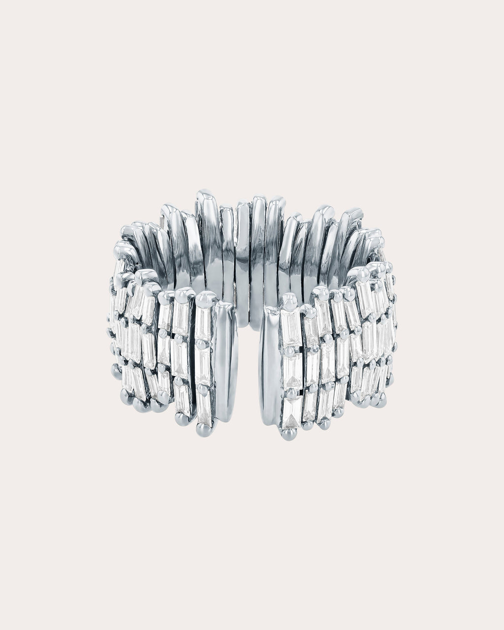 Classic 18K Gold Diamond Triple-Row Ring