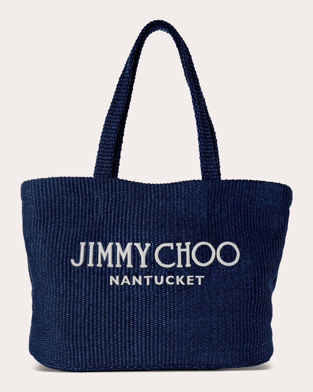 Medium Nantucket Embroidered Raffia Tote