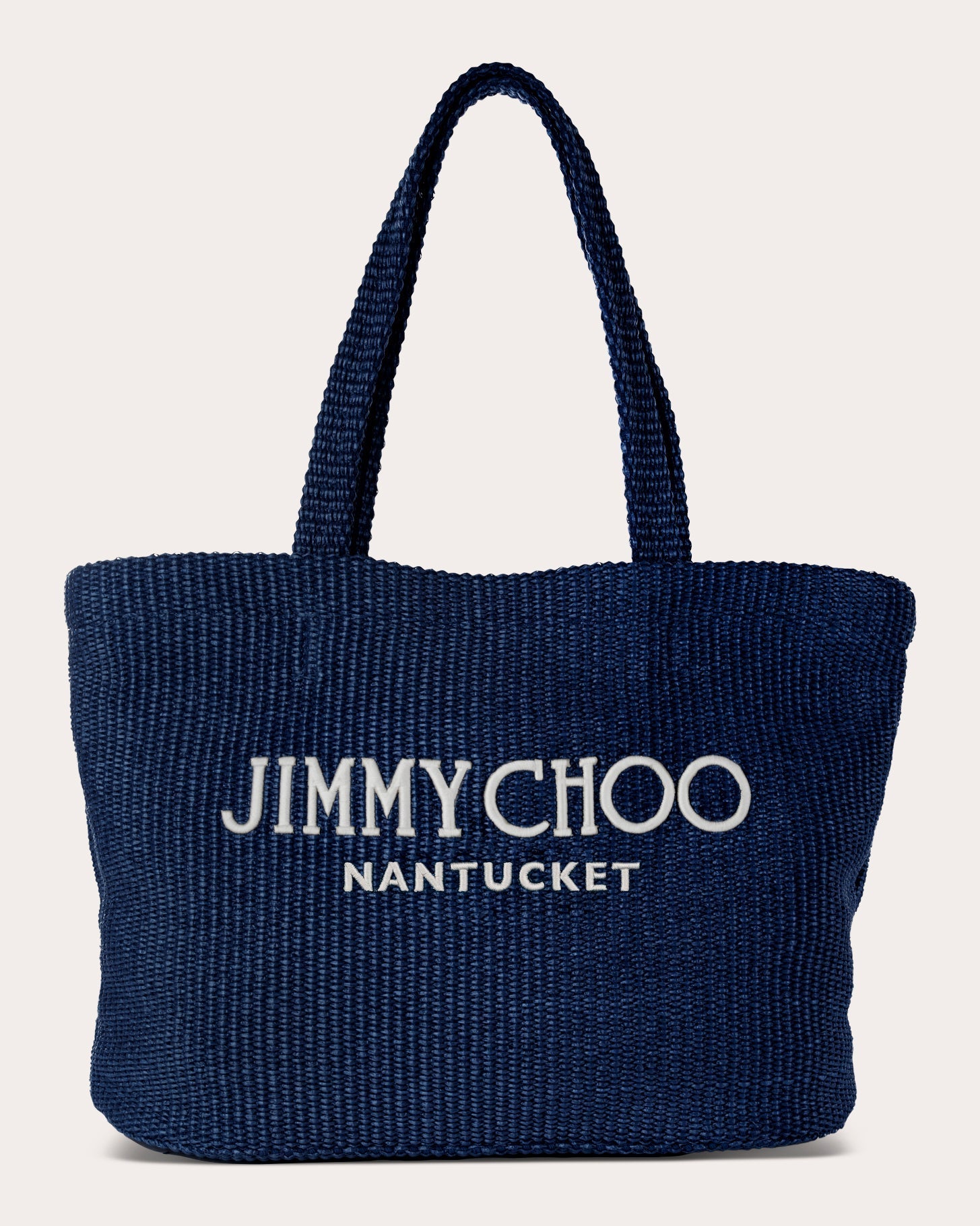 Medium Nantucket Embroidered Raffia Tote