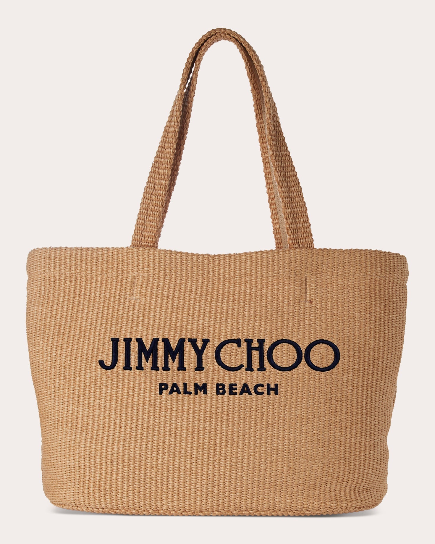 Medium Palm Beach Embroidered Raffia Tote