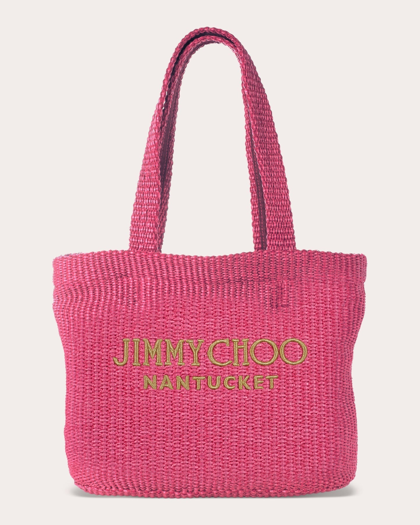 Mini Nantucket Embroidered Raffia Tote