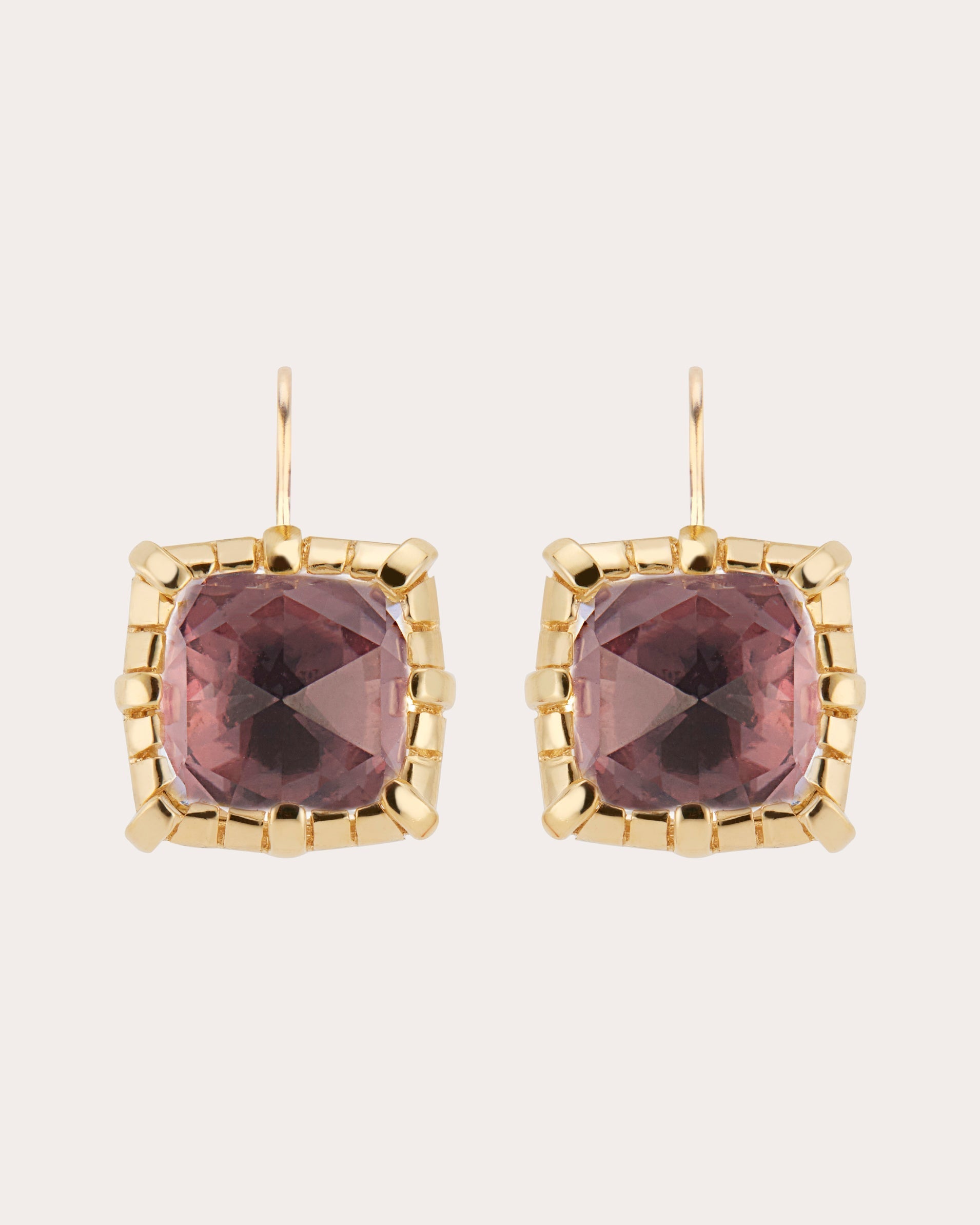Bella 18K Gold-Dipped Quartz Earrings