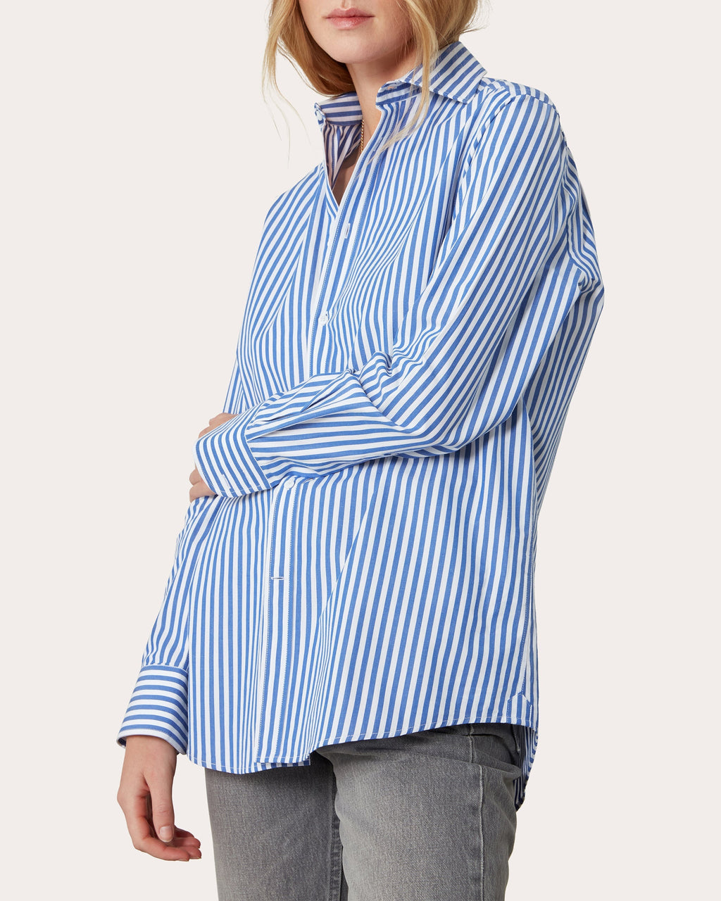 The Boyfriend Striped Cotton-Poplin Shirt