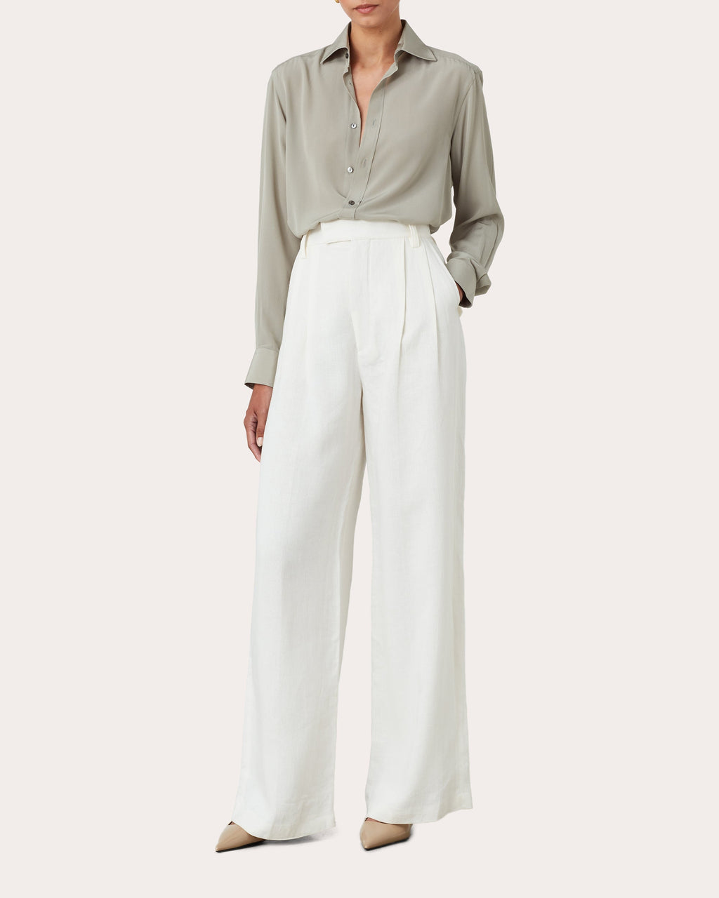 The Boyfriend Silk-Crepe Shirt