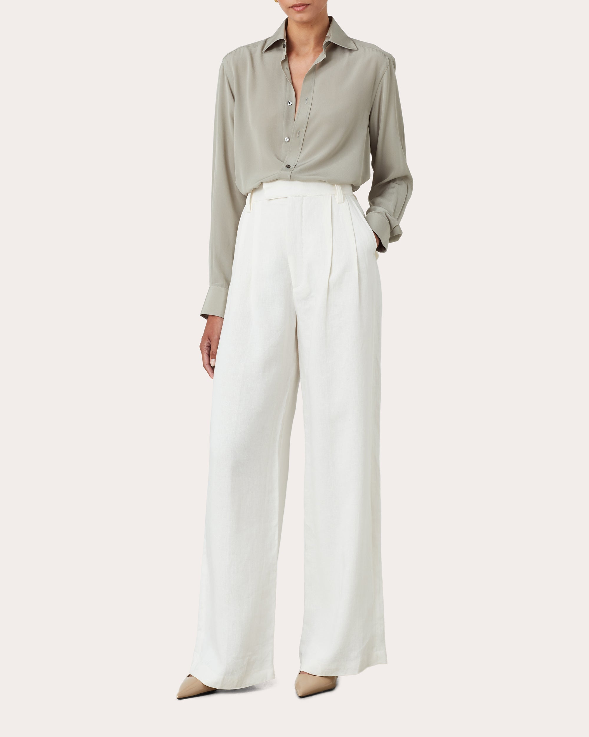 The Boyfriend Silk-Crepe Shirt