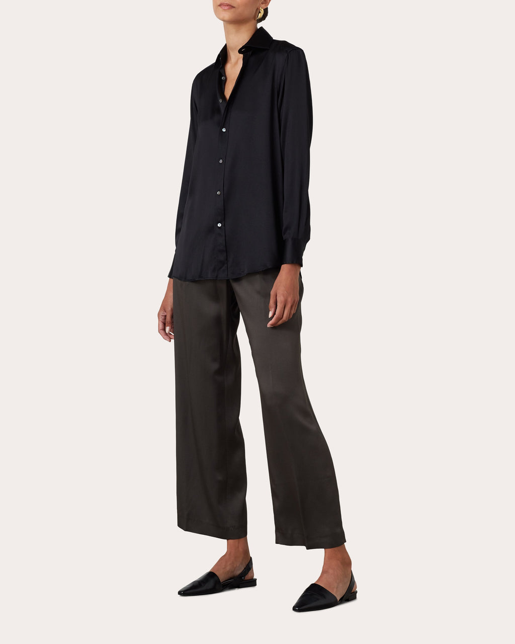 The Boyfriend Silk-Satin Shirt