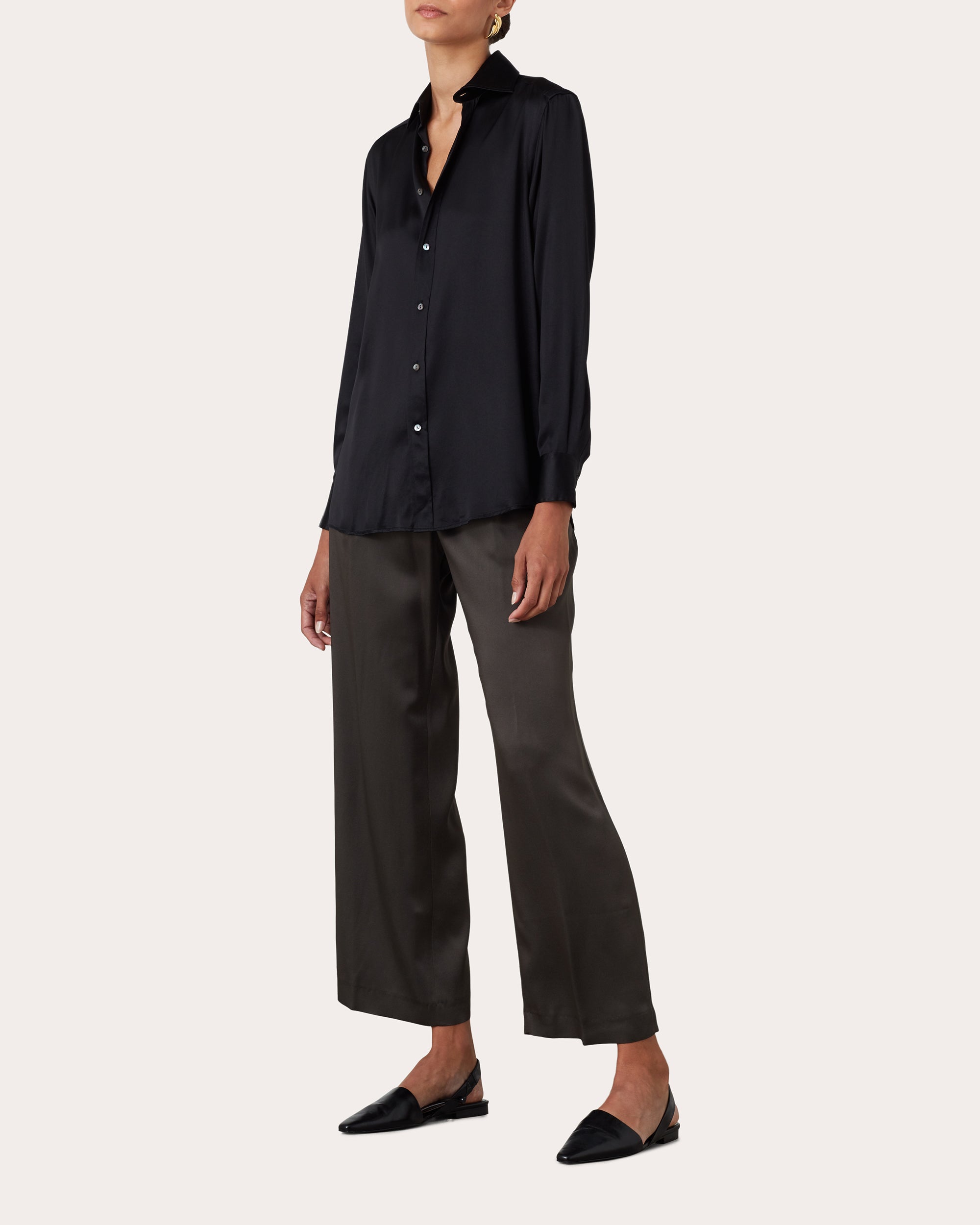 The Boyfriend Silk-Satin Shirt