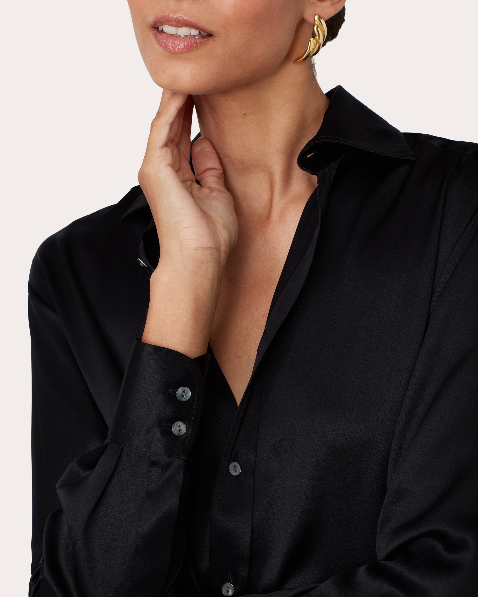 The Boyfriend Silk-Satin Shirt