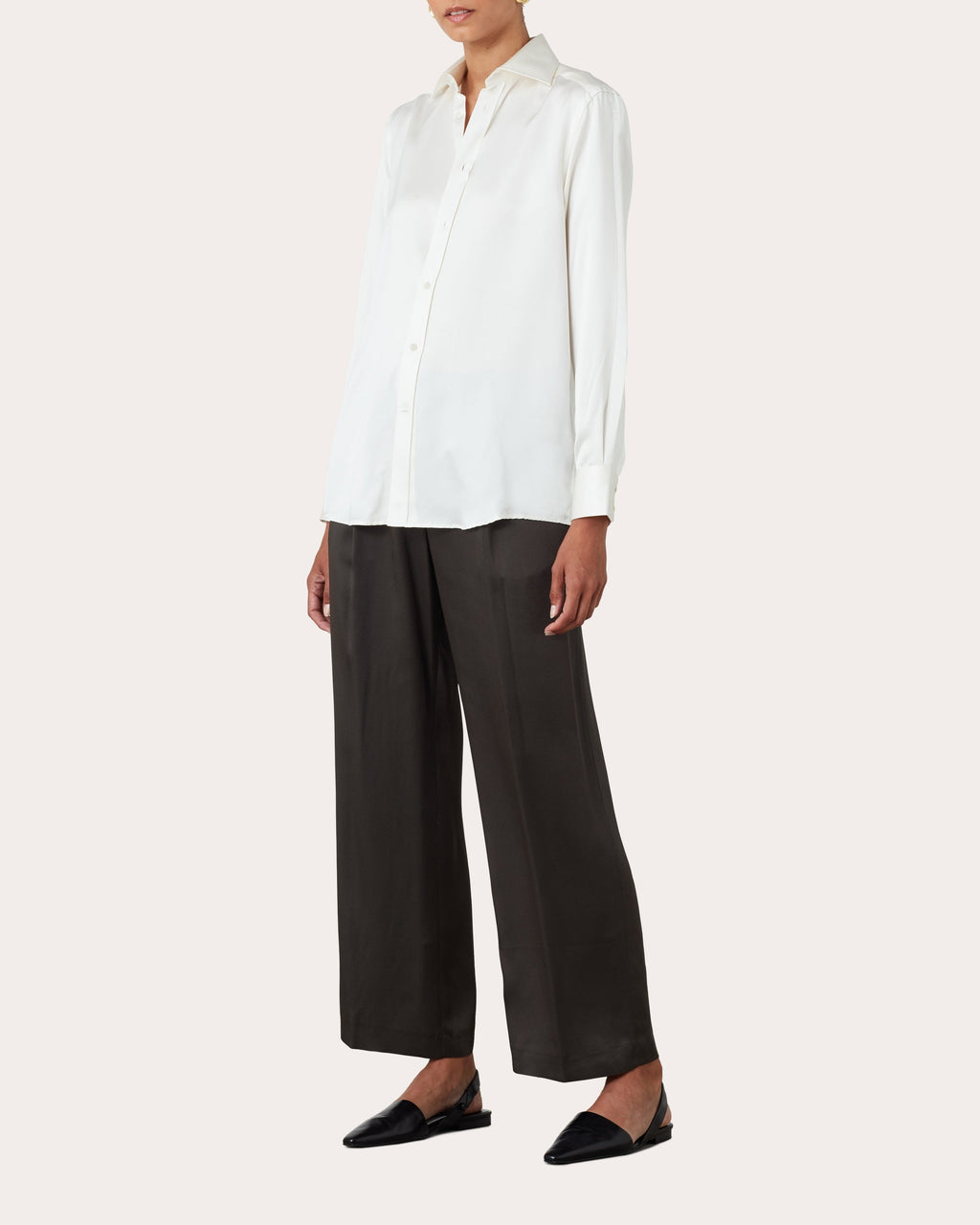 The Boyfriend Silk-Satin Shirt