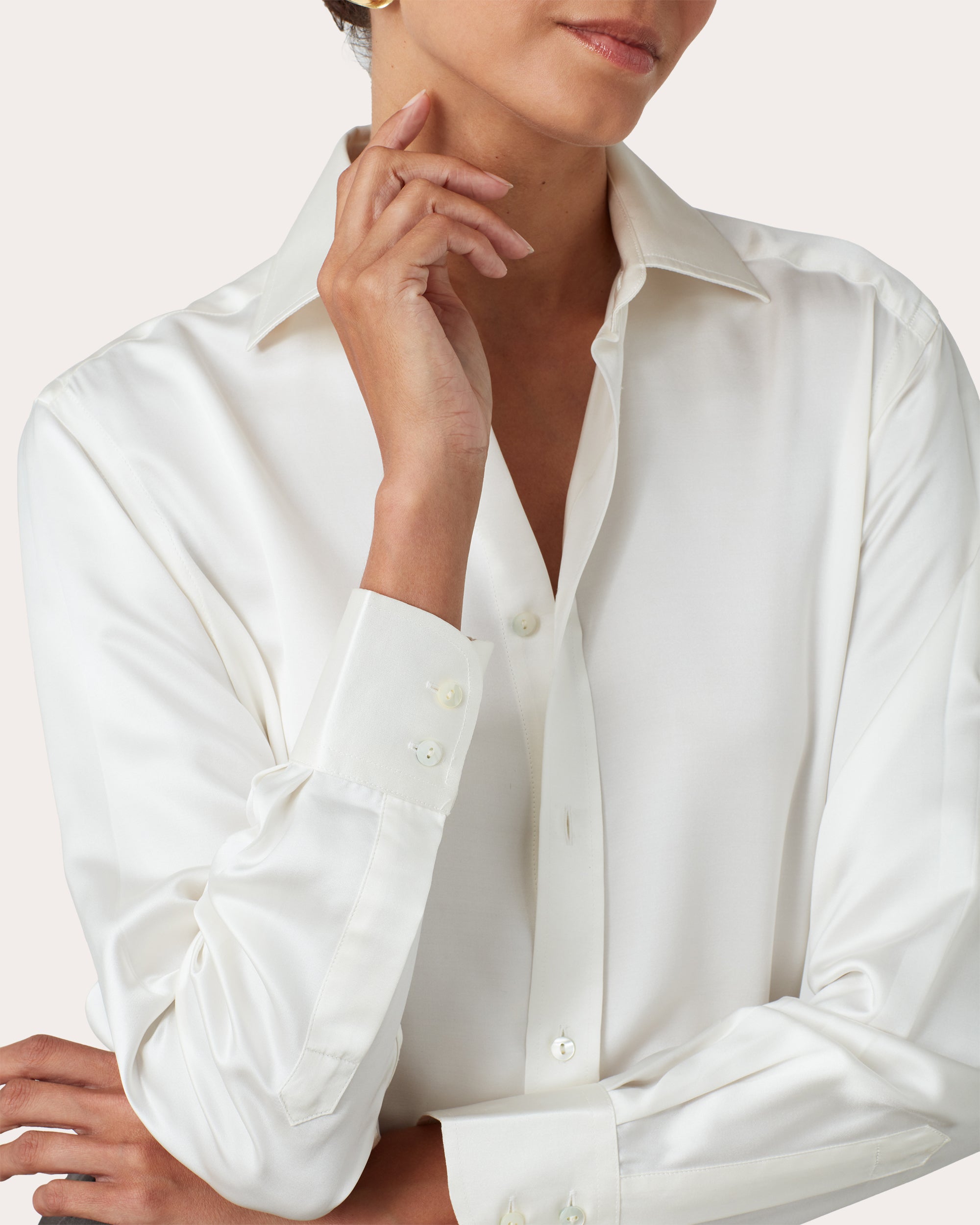 The Boyfriend Silk-Satin Shirt