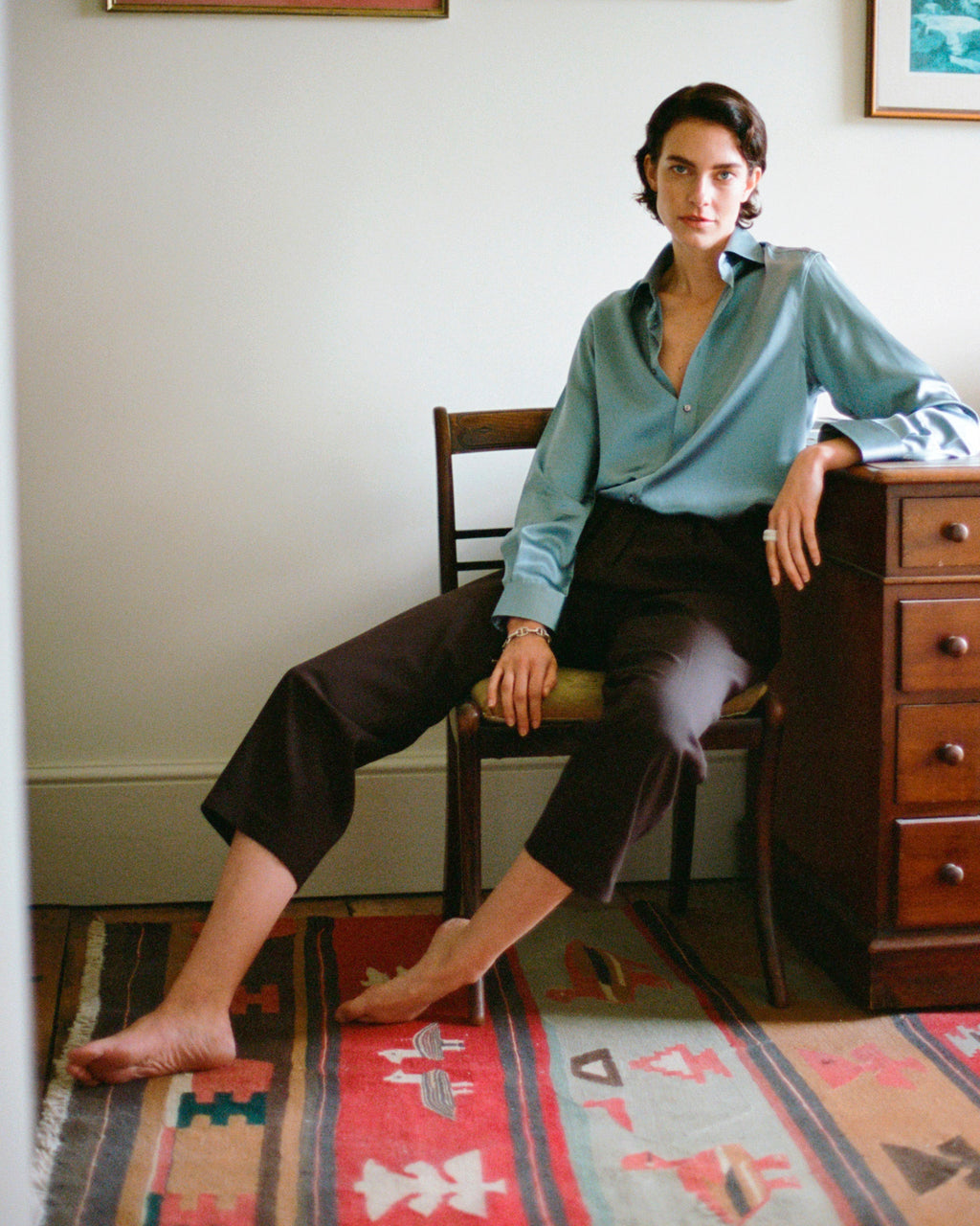 The Boyfriend Silk-Satin Shirt
