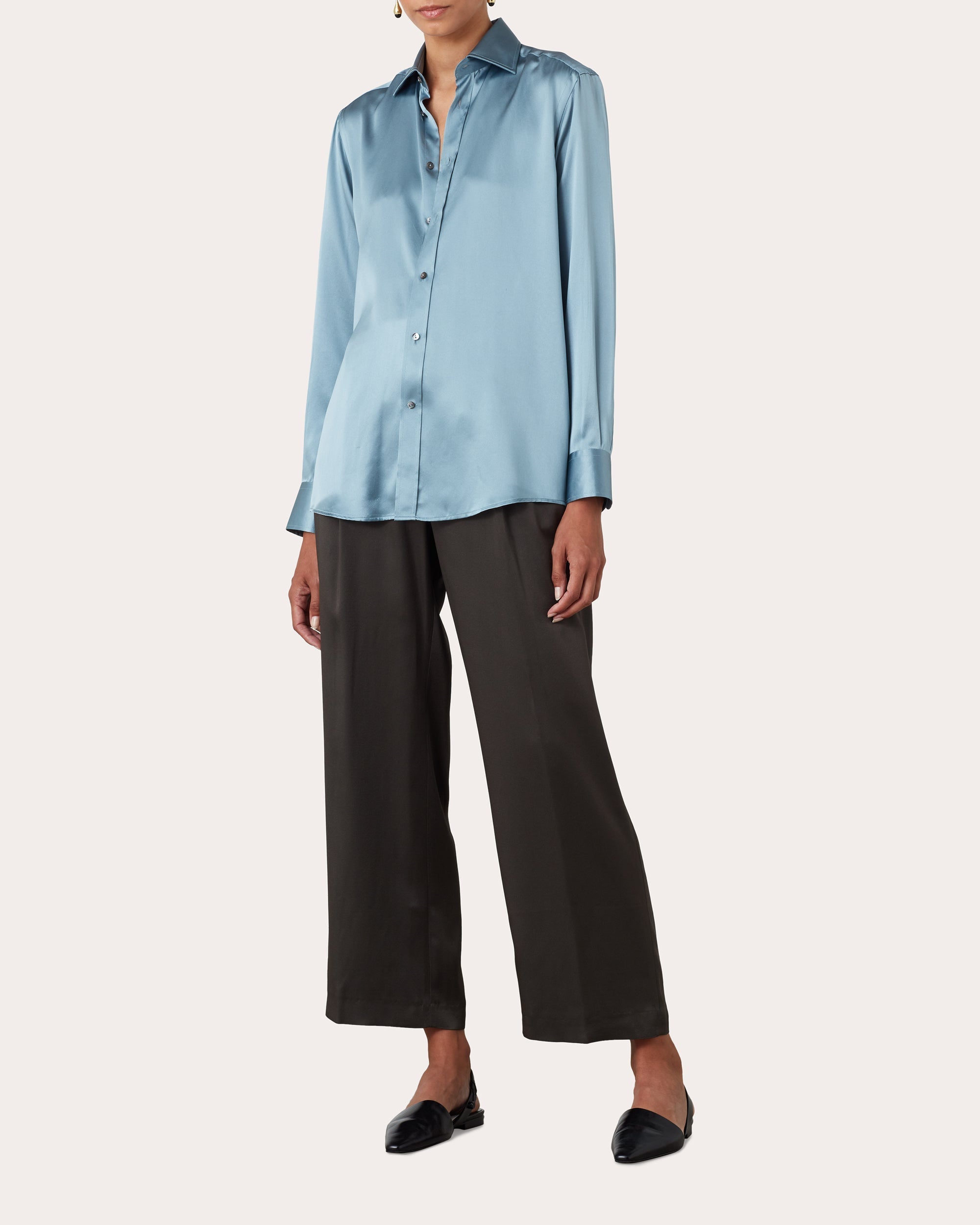 The Boyfriend Silk-Satin Shirt
